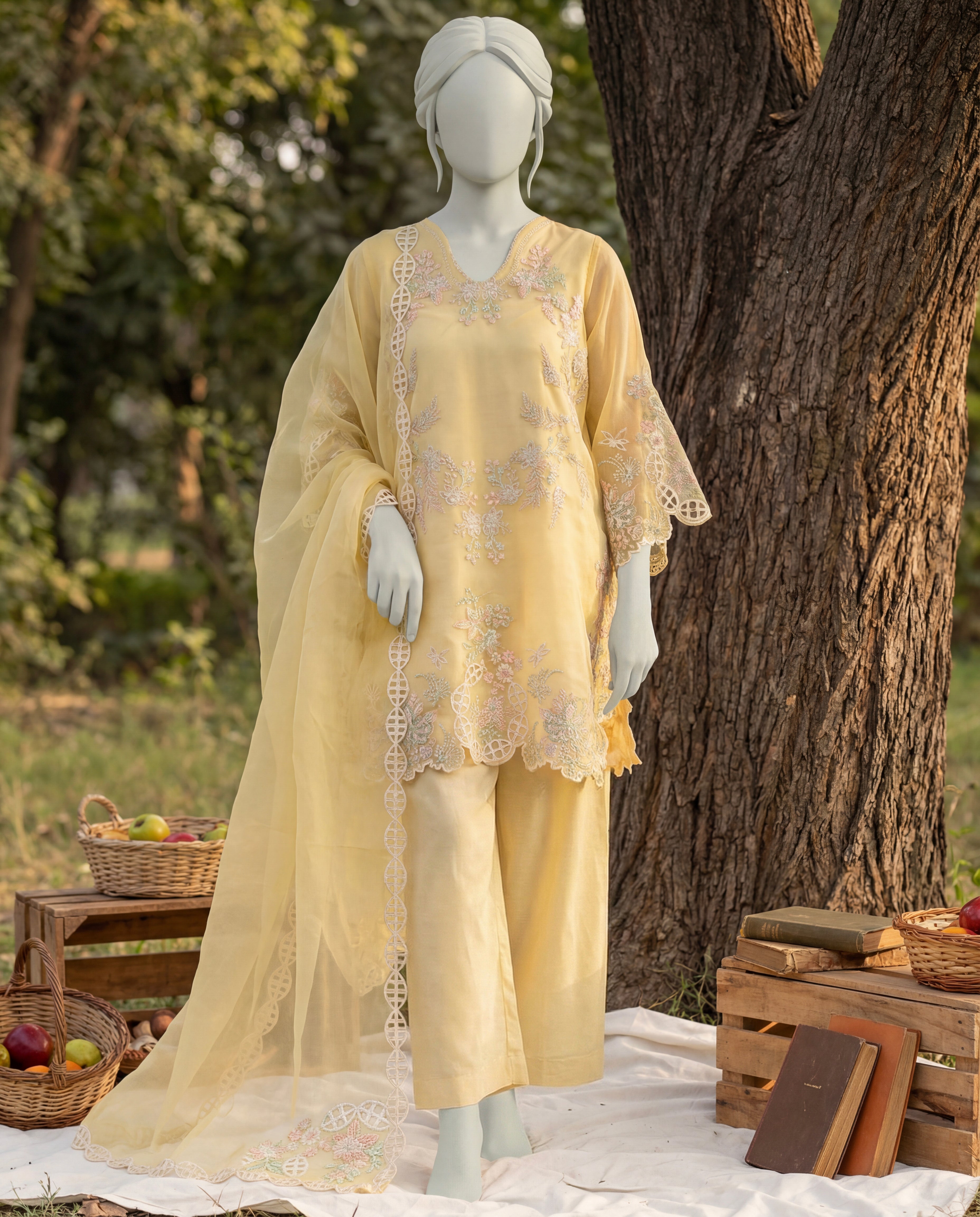 SAVINA - 3 PIECE EMBROIDERY SUIT