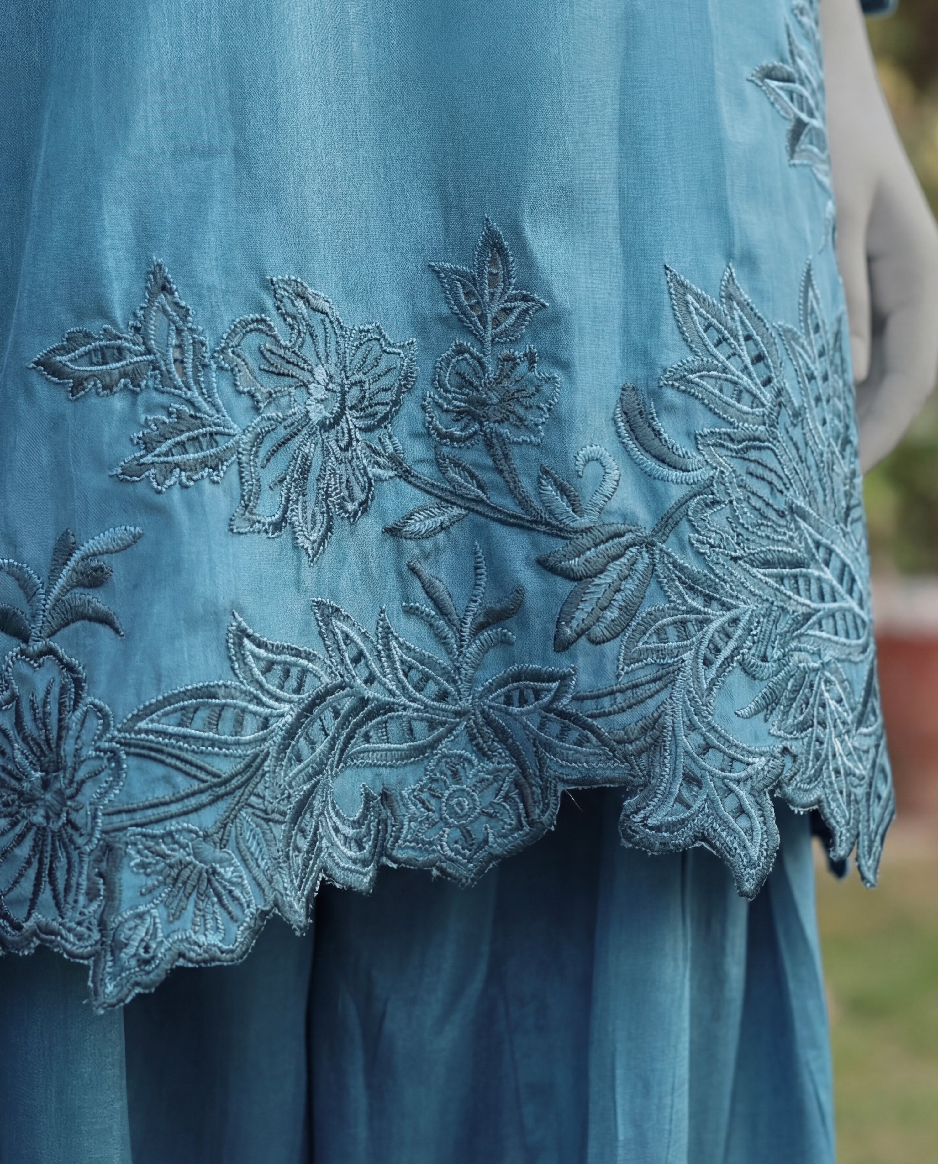 LENORA LAPIS - 3 PIECE EMBROIDERY SUIT