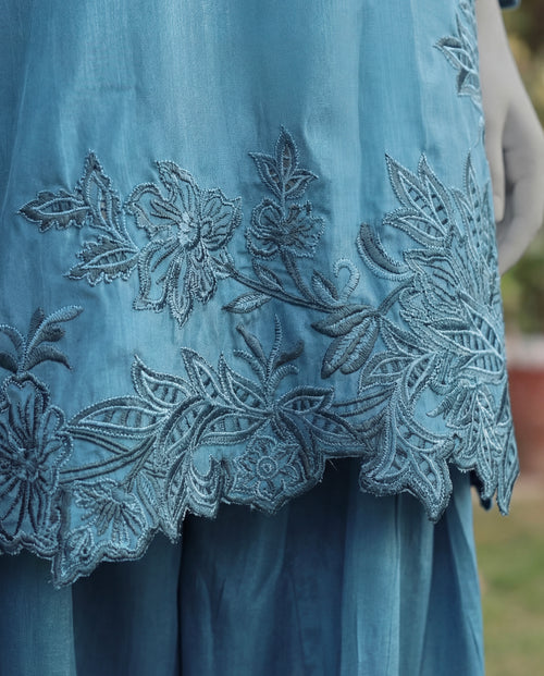 LENORA LAPIS - 3 PIECE EMBROIDERY SUIT