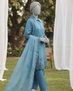 LENORA LAPIS - 3 PIECE EMBROIDERY SUIT