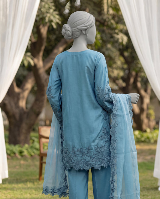 LENORA LAPIS - 3 PIECE EMBROIDERY SUIT