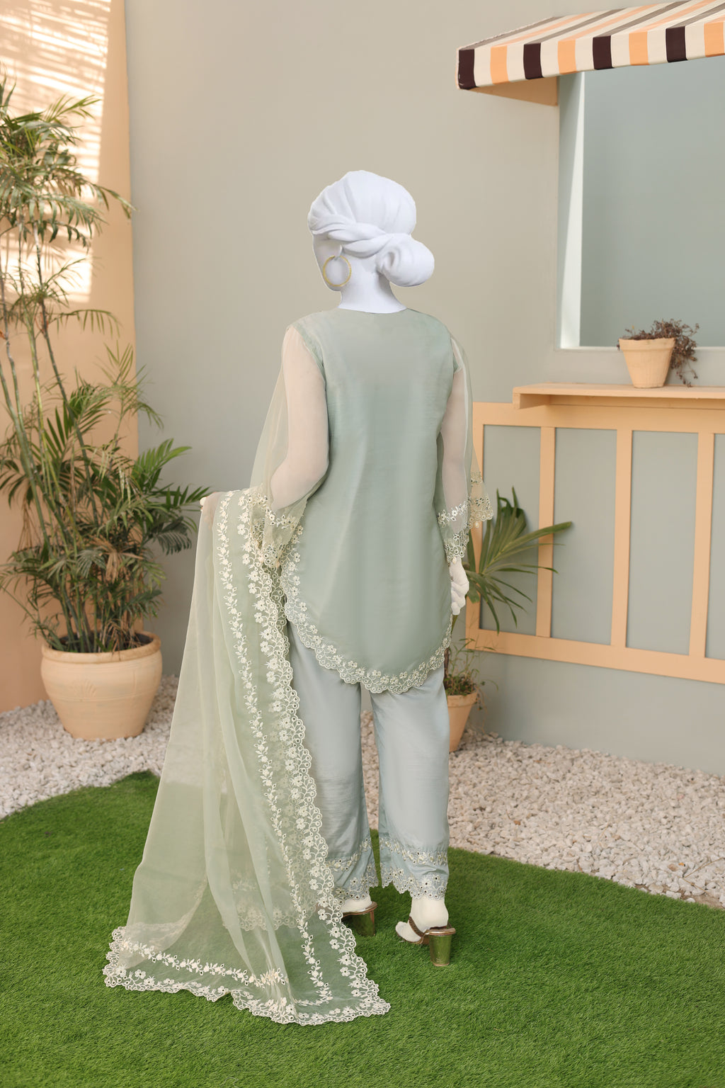 ELARA VL-1-07 Embroidered Organza 3 Piece Suit