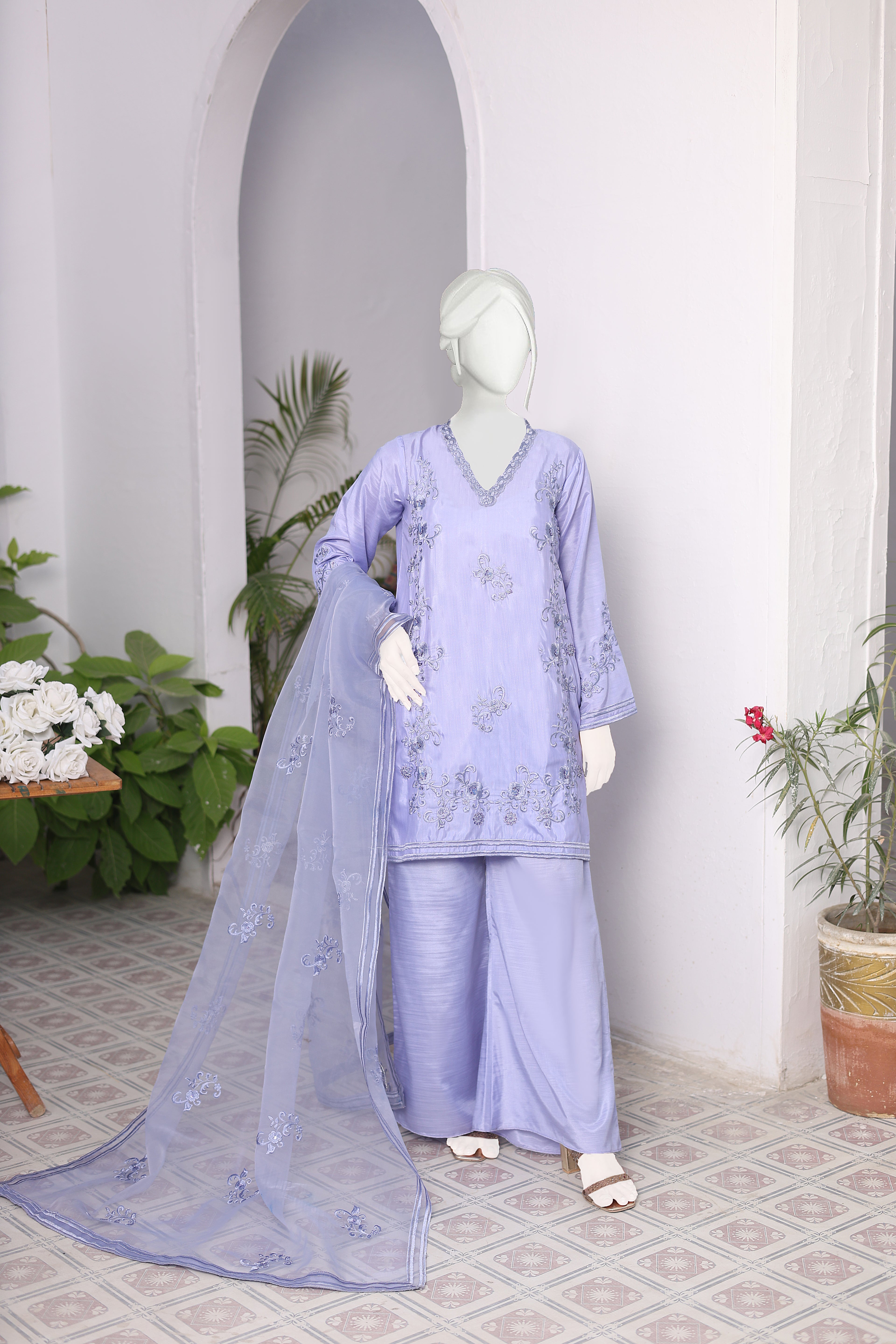 Azimah Semi-Formal 3-Piece Embroidered Pret Suit