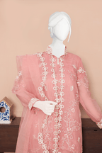 Embroidered Organza Coat Ensemble 3 Piece Luxury Suit