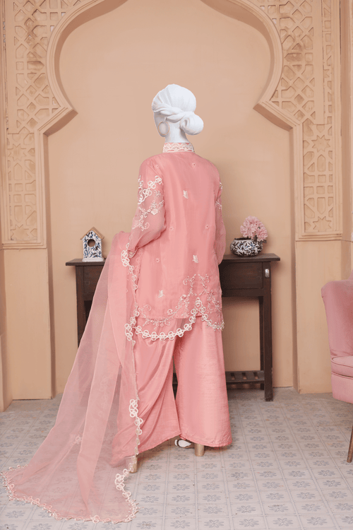 Embroidered Organza Coat Ensemble 3 Piece Luxury Suit